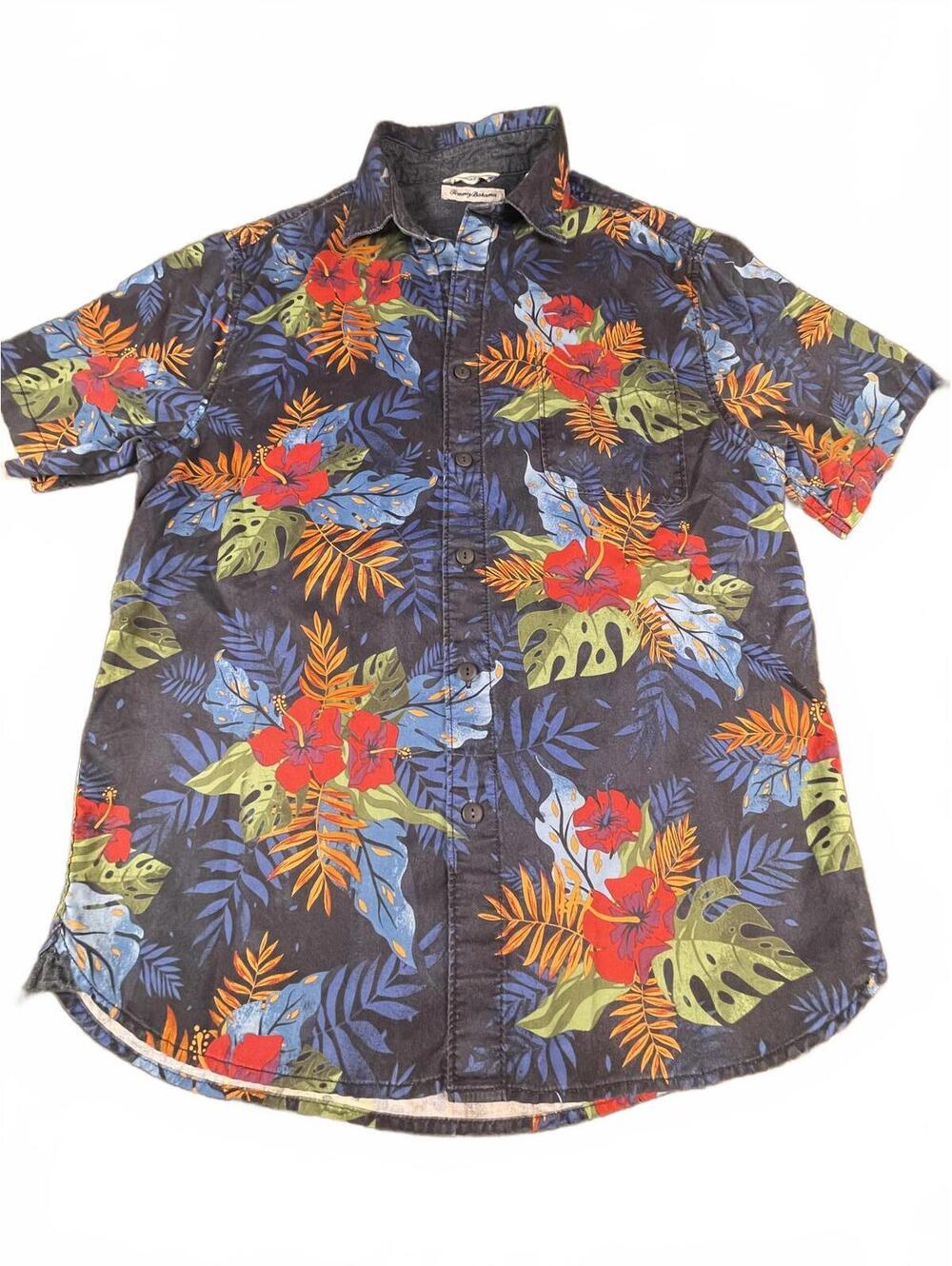 Tommy Bahama Men's Medium Hawaiian Shirt with Tropical Floral Print